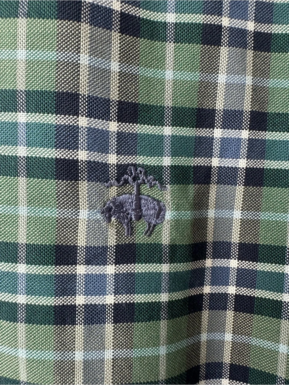 Brooks Brothers Green and Blue Plaid Button-Down Shirt